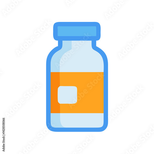 Medicine bottle icon, vector illustration, on black background