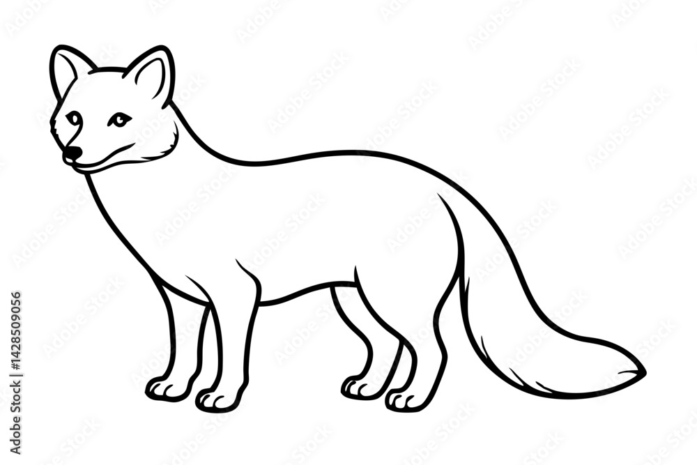 Minimalist Arctic Fox Line Art Minimalist Arctic Fox Line Art