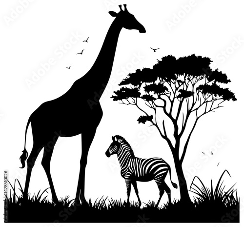 Wildlife Silhouette Scene