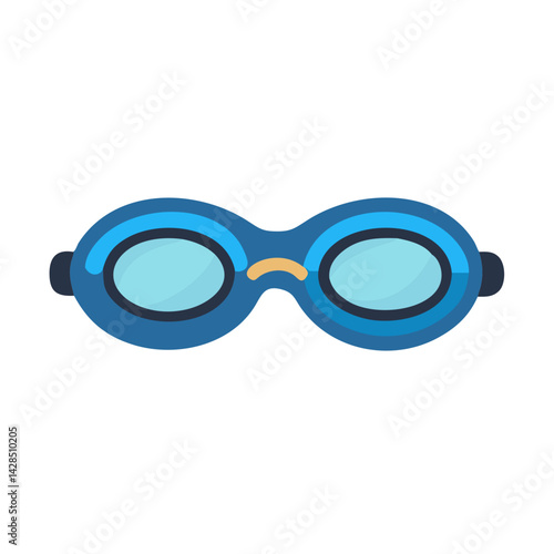 Blue swimming goggles vector illustration on black background