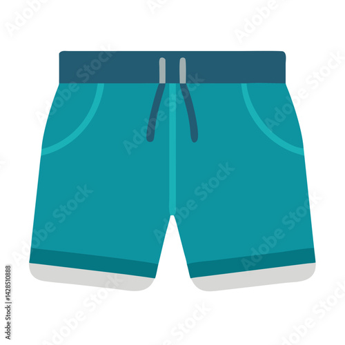Teal shorts icon for fashion or summer vacation