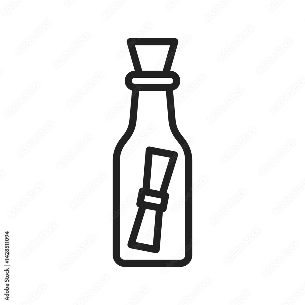 Obraz premium Message In A Bottle icon vector image. Suitable for mobile apps, web apps and print media.