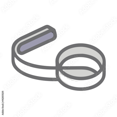 Retractable dog leash icon in gray and white