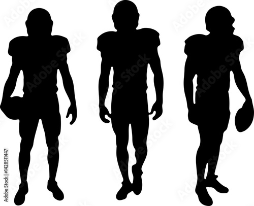 American football silhouette, Football player clipart, Football SVG, Gridiron art, NFL player silhouette, Sports clipart, Quarterback silhouette, Football action pose, Running back SVG, Linebacker sil