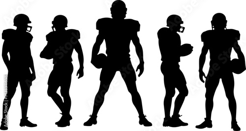American football silhouette, Football player clipart, Football SVG, Gridiron art, NFL player silhouette, Sports clipart, Quarterback silhouette, Football action pose, Running back SVG, Linebacker sil
