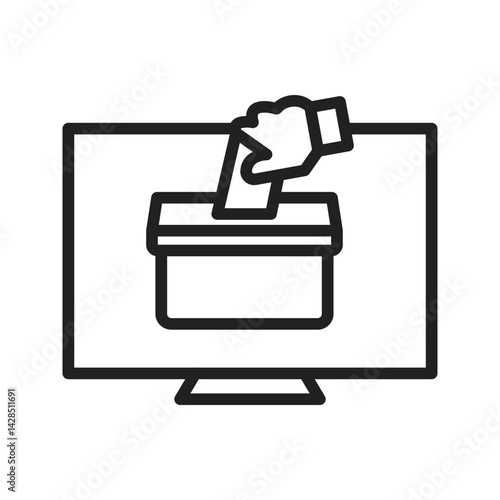 Online Voting icon vector image. Suitable for mobile apps, web apps and print media.