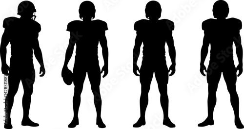 American football silhouette, Football player clipart, Football SVG, Gridiron art, NFL player silhouette, Sports clipart, Quarterback silhouette, Football action pose, Running back SVG, Linebacker sil