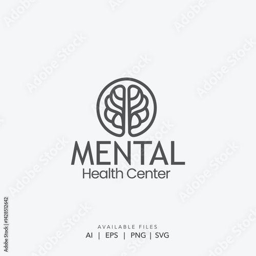 Mental Health Center Logo & Brain Symbol