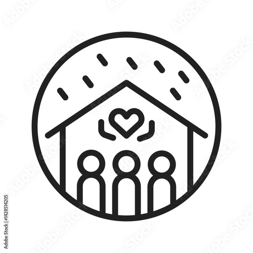 Shelter icon vector image. Suitable for mobile apps, web apps and print media.