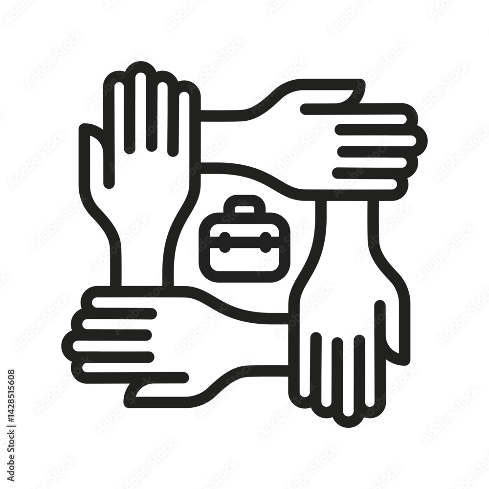 Obraz premium Teamwork icon vector image. Suitable for mobile apps, web apps and print media.