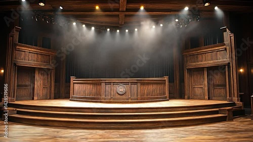 Empty wooden stage