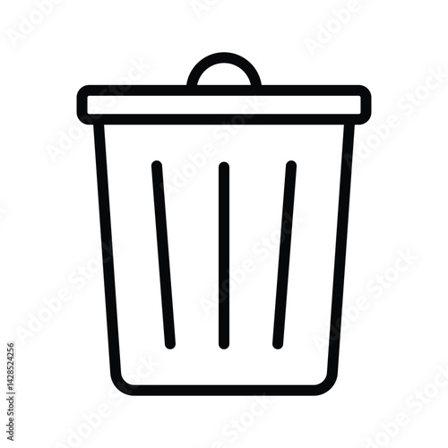 Have a look at this trendy line style icon of trash can