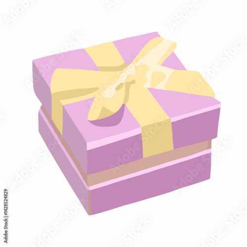 Vector isolated illustration of a gift box on a white background.