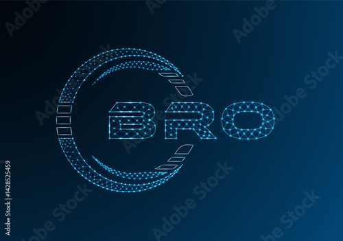 BRO low poly letter logo vector design. BRO lower poly logo design.