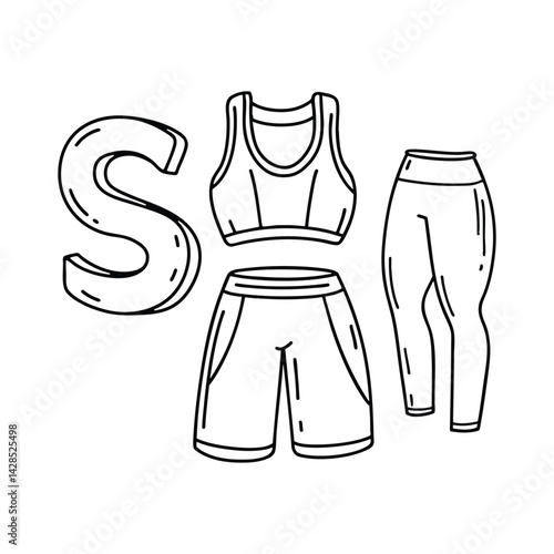 An illustration of letter S stand for Sportswear