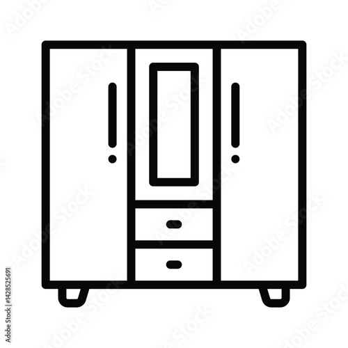 A captivating line style icon depicting cloth organizer