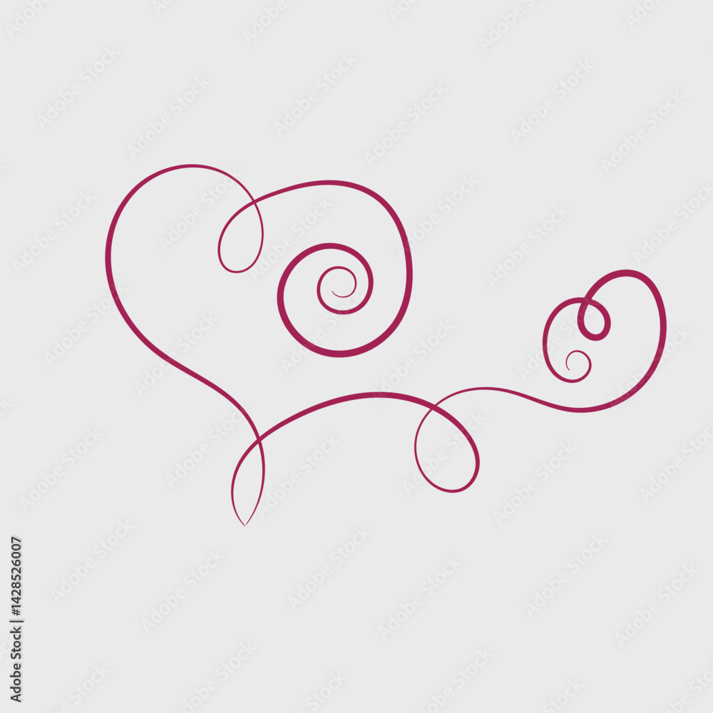 Abstract Swirling Heart Design Element for Valentines Abstract Swirling Heart Design Element for Valentines