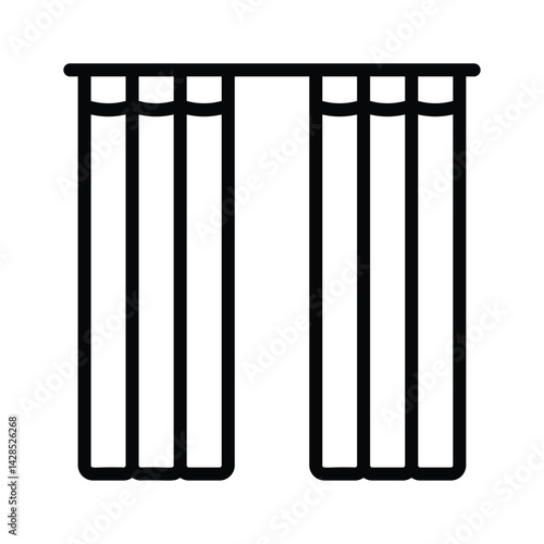 Ready to use line icon showing drapes, available for premium download