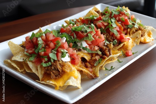 Delicious Loaded Nachos with Fresh Toppings and Melted Cheese