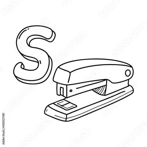 An illustration of letter S stand for Stapler