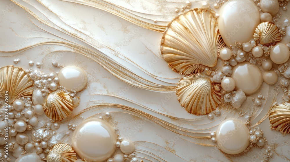Elegant seashell and pearl wall decor Elegant seashell and pearl wall decor
