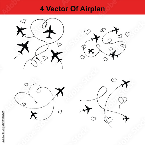 Flying Airplane Destinations Background,
Airplane Pattern - Seamless - Illustration,Air Travel,