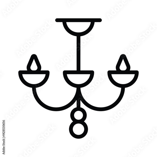 Chandelier ico creatively designed in outline style