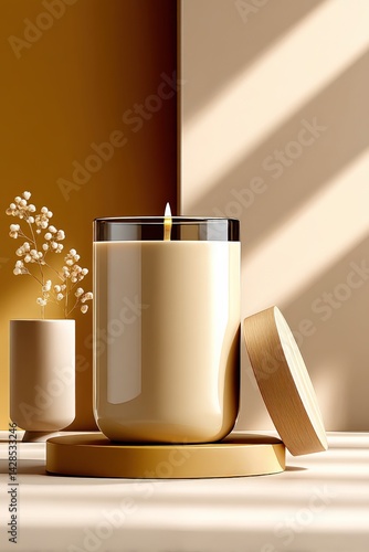 Obraz na płótnie Elegant Candle Display with Minimalist Decor and Soft Lighting Effects w salonie