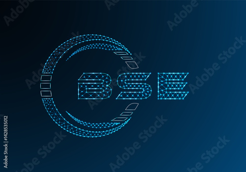 BSE low poly letter logo vector design. BSE lower poly logo design.