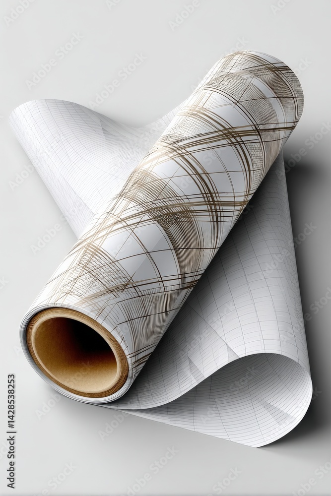 Elegant Patterned Wallpaper Roll on a Light Background