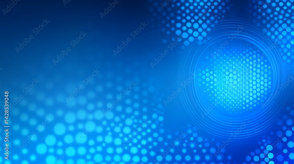 Futuristic Blue Halftone Circle Background with Abstract Design Elements Futuristic Blue Halftone Circle Background with Abstract Design Elements