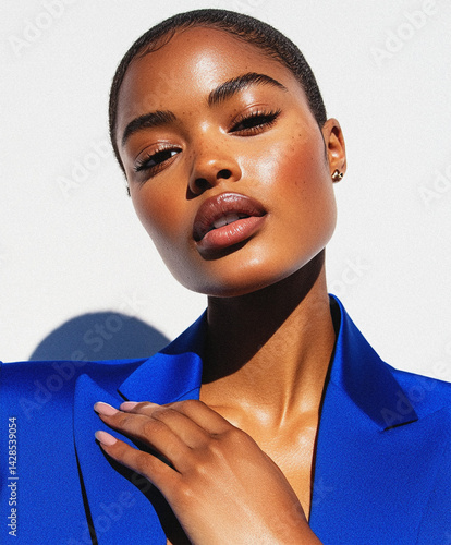 Graceful Black Woman in Couture-Inspired Fashion