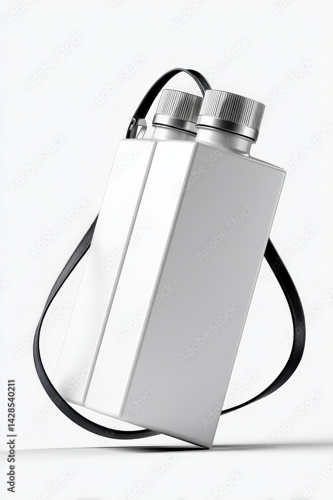 Elegant White Beverage Container with Strap for Stylish Hydration