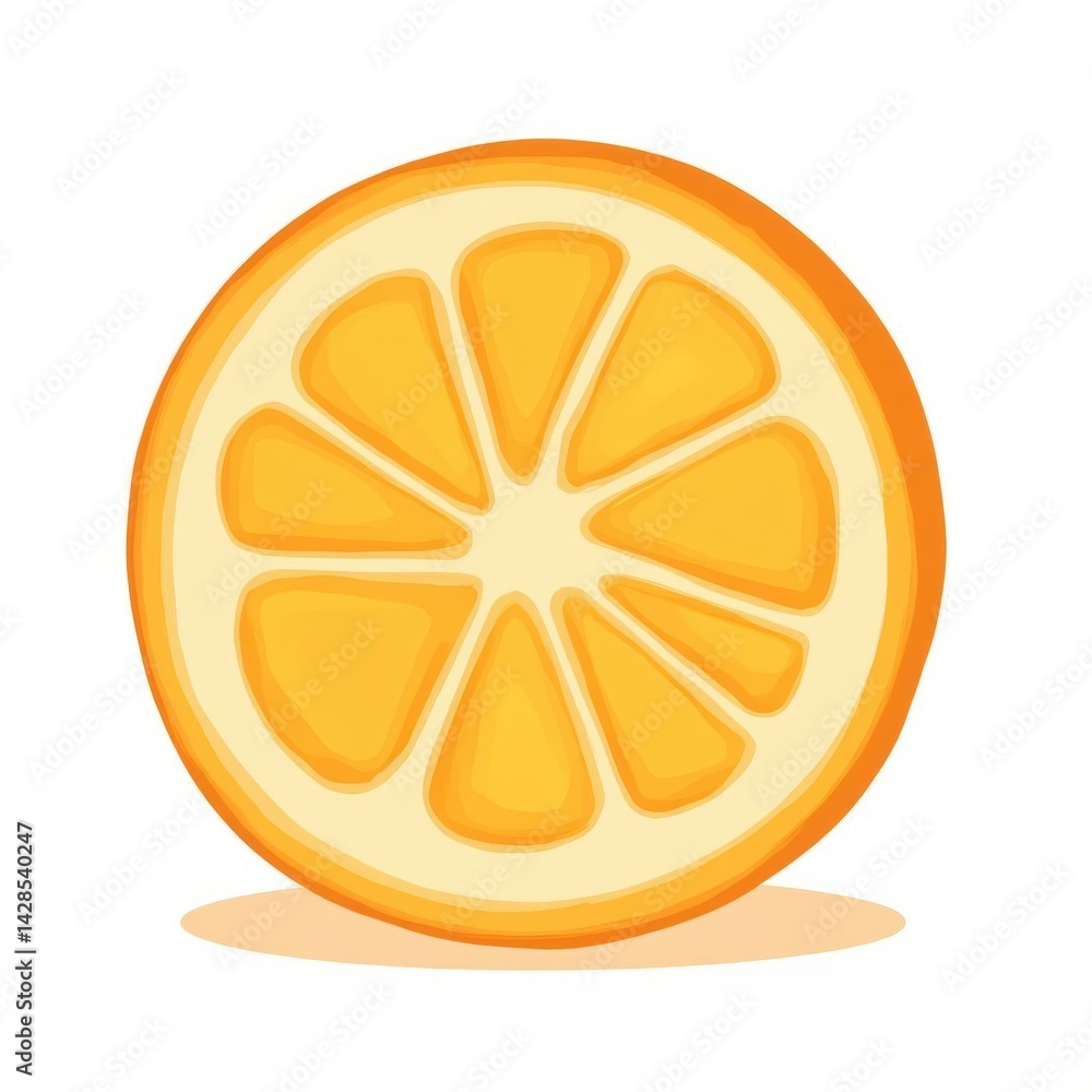 A vivid slice of orange displays its juicy segments, radiating a warm, inviting glow A vivid slice of orange displays its juicy segments, radiating a warm, inviting glow