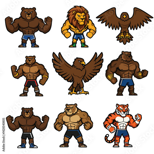 Athletic Animal Character Set