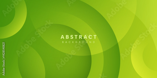 abstract geometric circle shape shadow vector on green gradient background