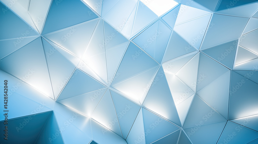 Abstract glowing geometric shapes in blue and silver tones symbolizing digital security and data protection Abstract glowing geometric shapes in blue and silver tones symbolizing digital security and data protection