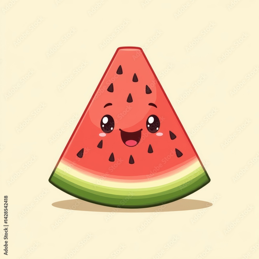 Delightful watermelon slice with a cute face bringing joy to summer picnics and fruity festivities Generative AI Delightful watermelon slice with a cute face bringing joy to summer picnics and fruity festivities Generative AI