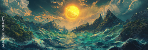 Obraz na płótnie Creation of the World (Genesis 1) Scene w salonie