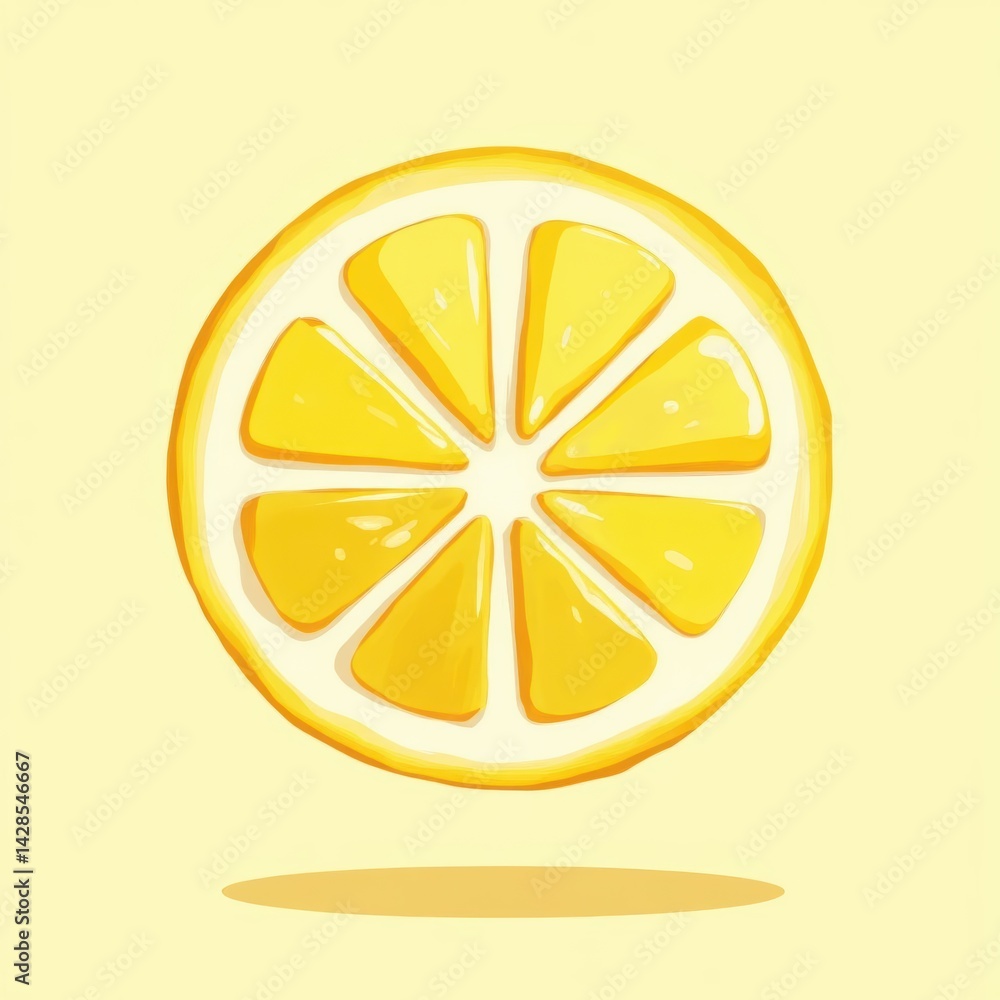 Bright yellow lemon slice showcasing vibrant colors on a soft pastel background to evoke freshness and zestful energy Generative AI Bright yellow lemon slice showcasing vibrant colors on a soft pastel background to evoke freshness and zestful energy Generative AI