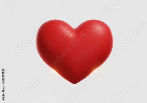 Wallpaper Mural Red 3D Heart on White Background Romantic Symbol of Love Torontodigital.ca