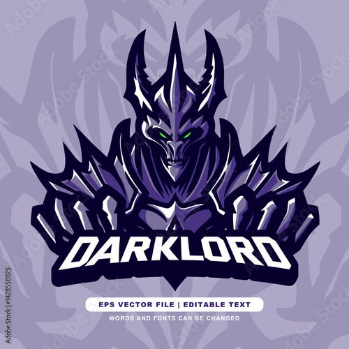 Dark lord E-sport Logo - Evil Warrior Gaming Emblem