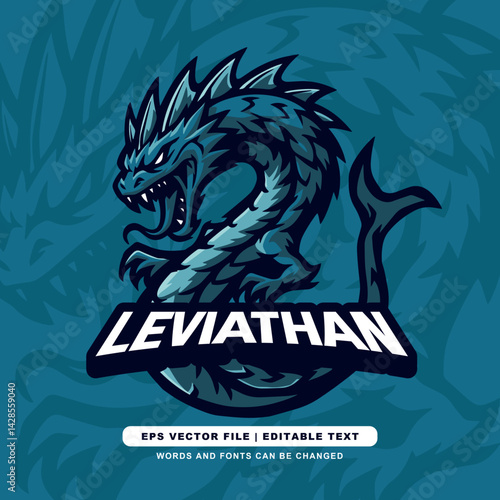 Leviathan E-sport Logo - Mythical Sea Serpent Gaming Emblem