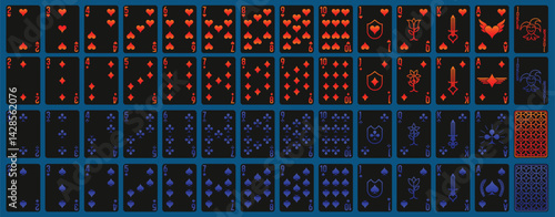 Neon Gradient Playing Cards Full Deck Collection