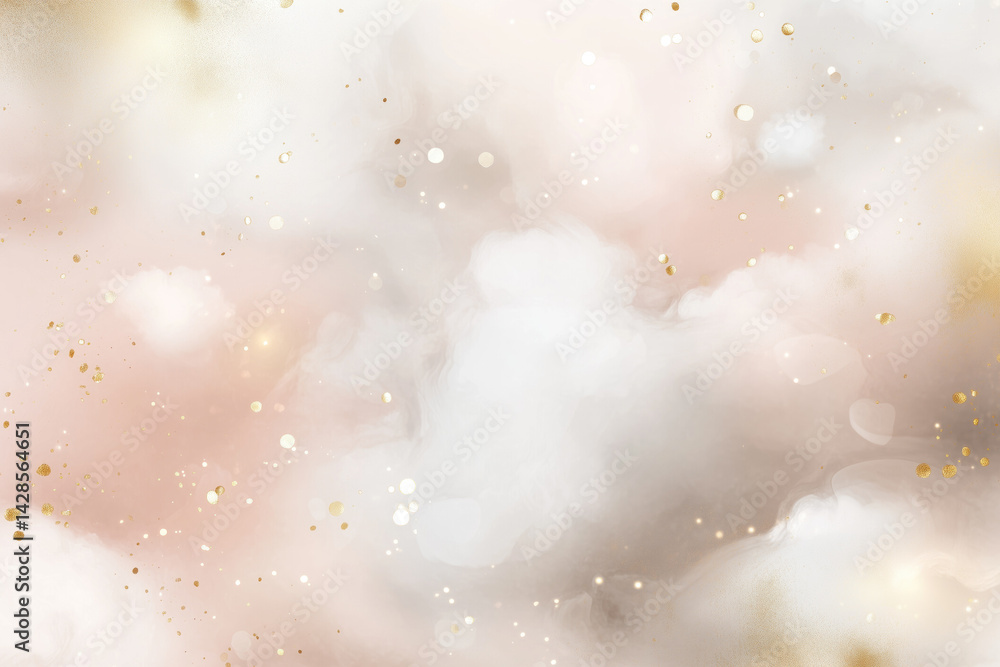 Soft pastel abstract background with subtle sparkles and clouds