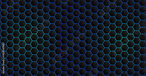 hexagonal pattern design showcasing digital network concept. graphic highlights technology and communication in modern telecoms style. digital technology background Abstract