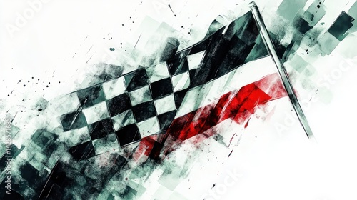 Racing checkered flag, abstract background