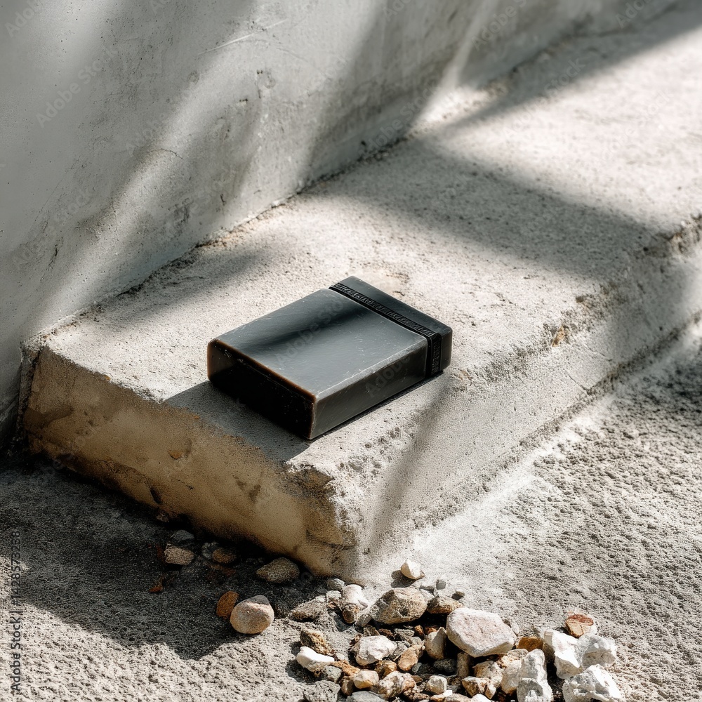 Minimalist Object on a Concrete Surface with Natural Light Shadows
