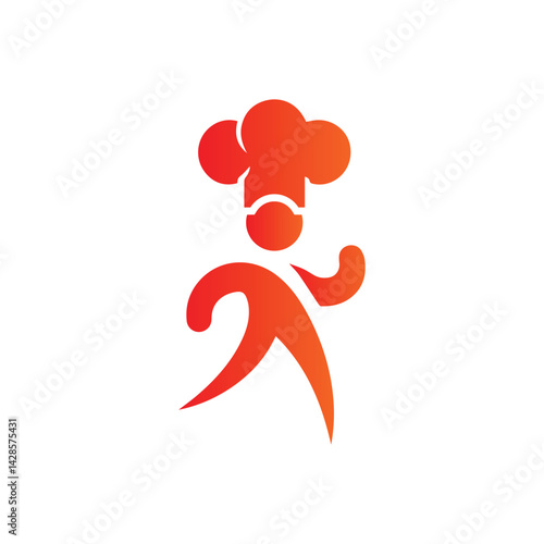 Abstract Chef Logo Icon With Modern Design in Gradient Color Scheme