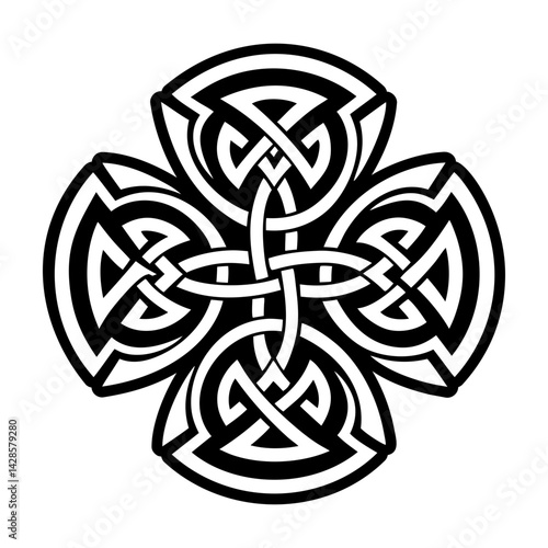 A filled style icon of celtic knot symbol